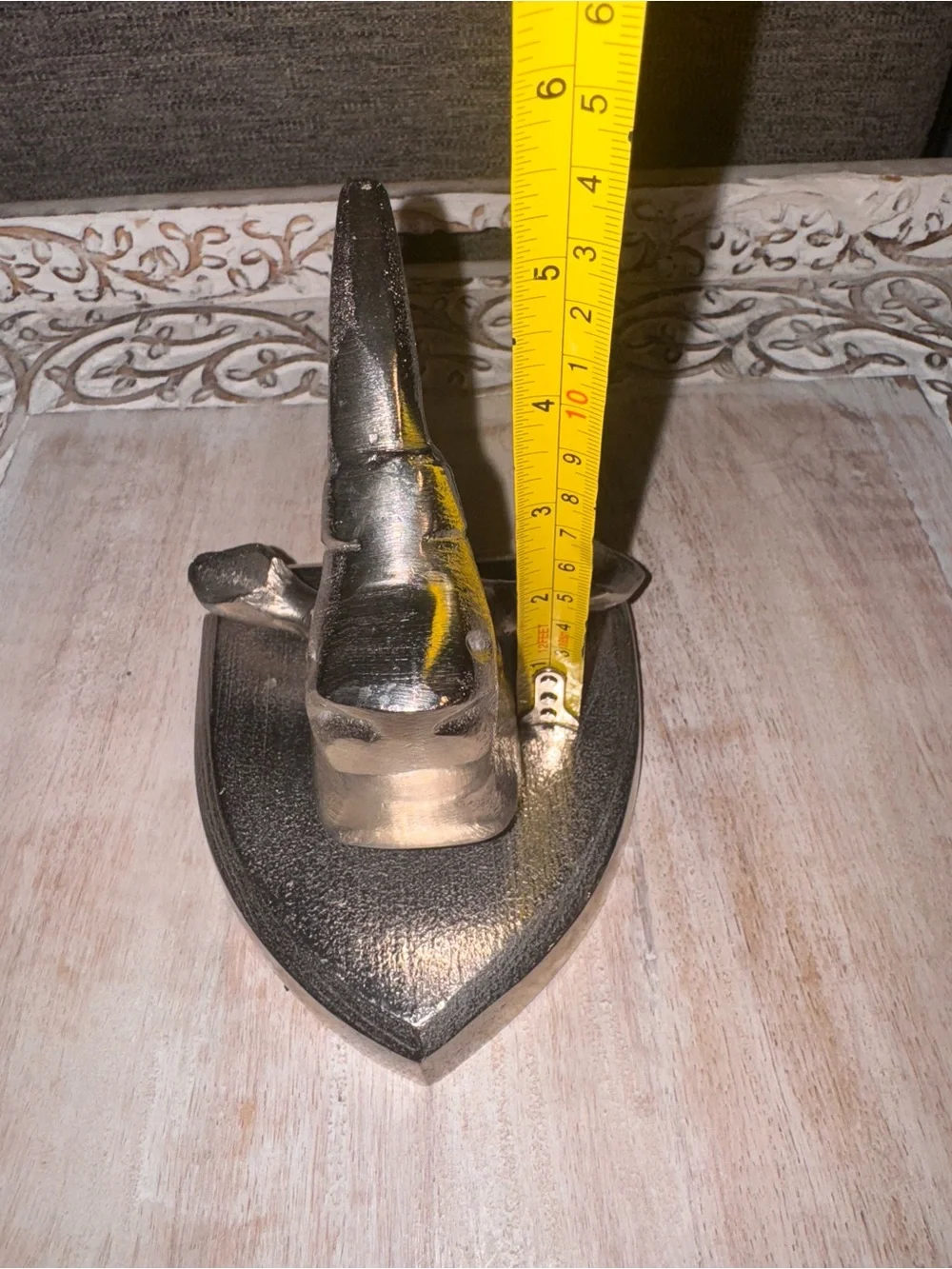 Metallic Rhinoceros Wall Hook